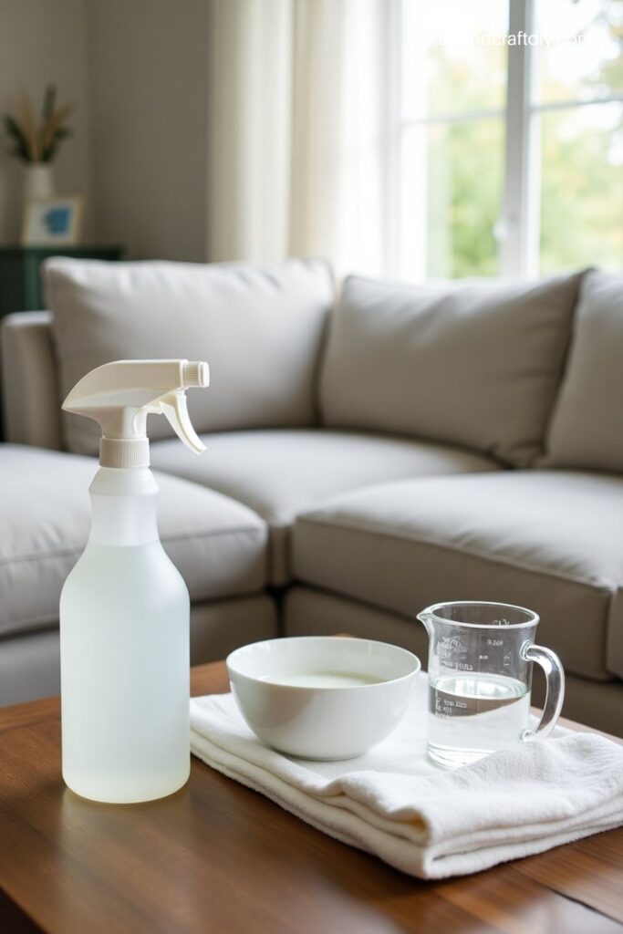 DIY Upholstery Cleaner with Vinegar and Dish Soap