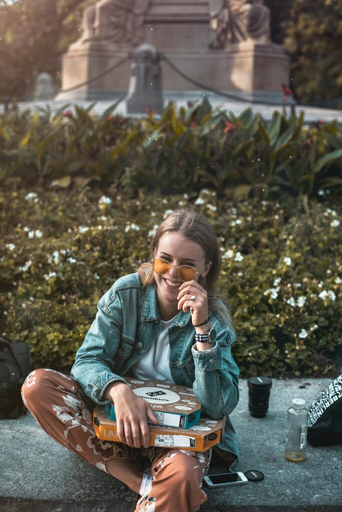 Denim Jacket with Autumn Tones