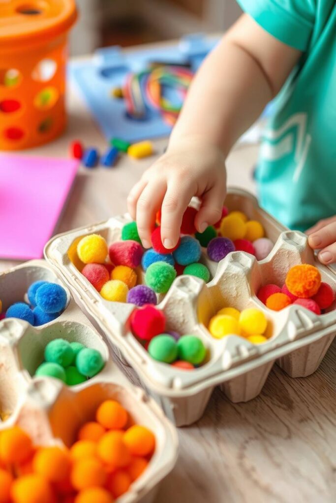 Egg Carton Color Sorting Tray