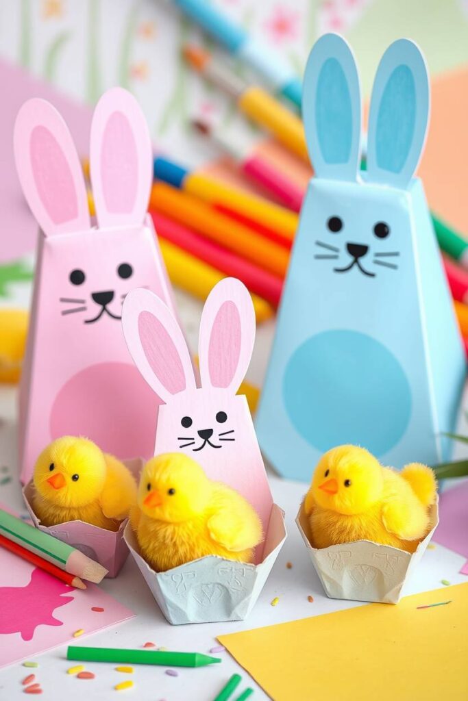 Egg Carton Easter Bunnies and Chicks