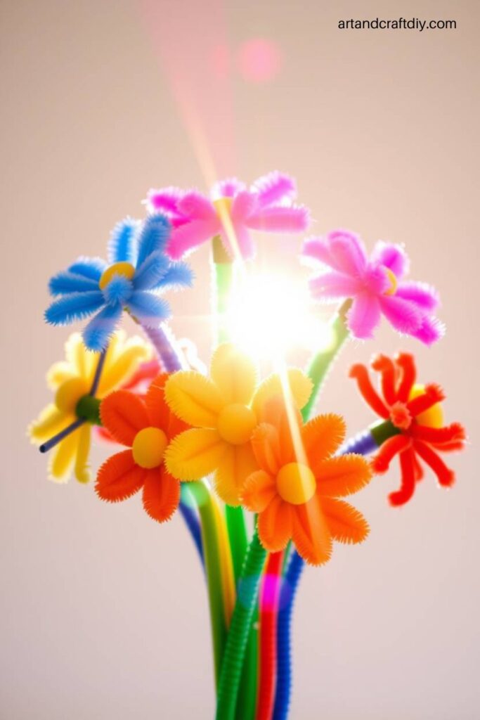 Fuzzy Pipe Cleaner Flowers