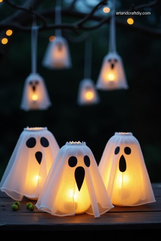 Ghostly Lanterns with LED Lights
