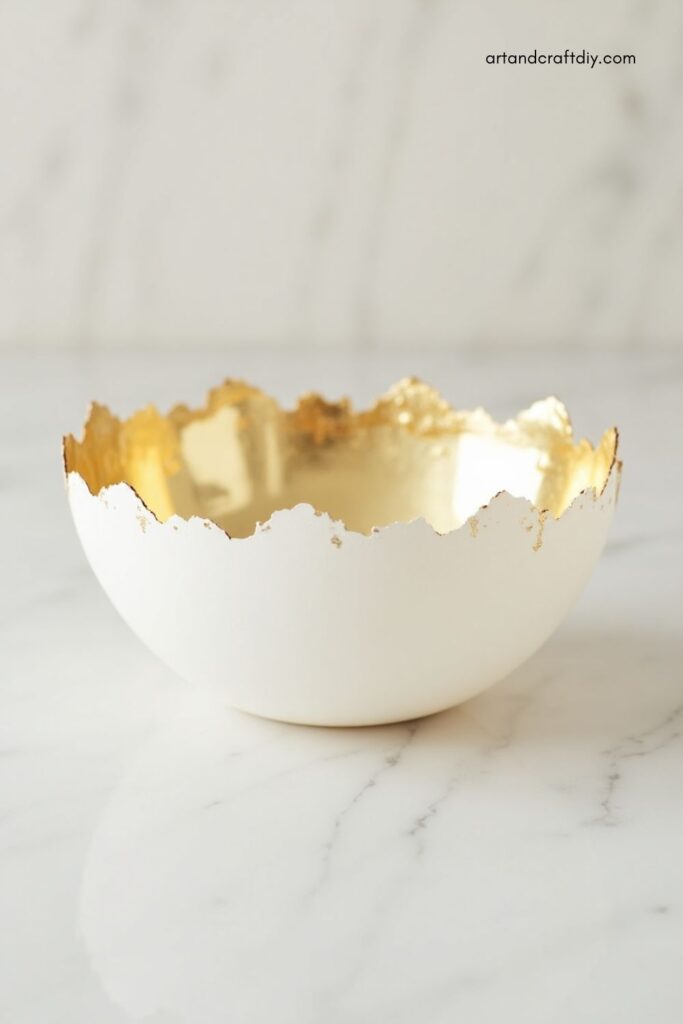 Gold Leaf Accent Balloon Bowl