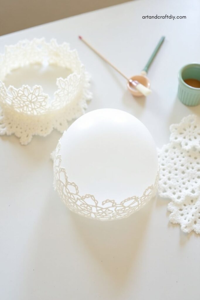 Lace Doily Balloon Bowl
