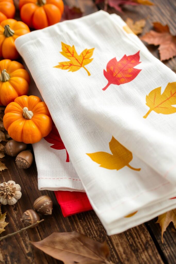 Leaf-Stamped Cloth Napkins