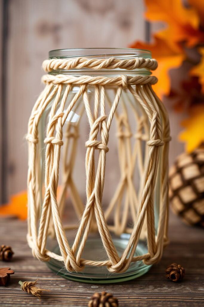 Macrame Jar Covers with Twine