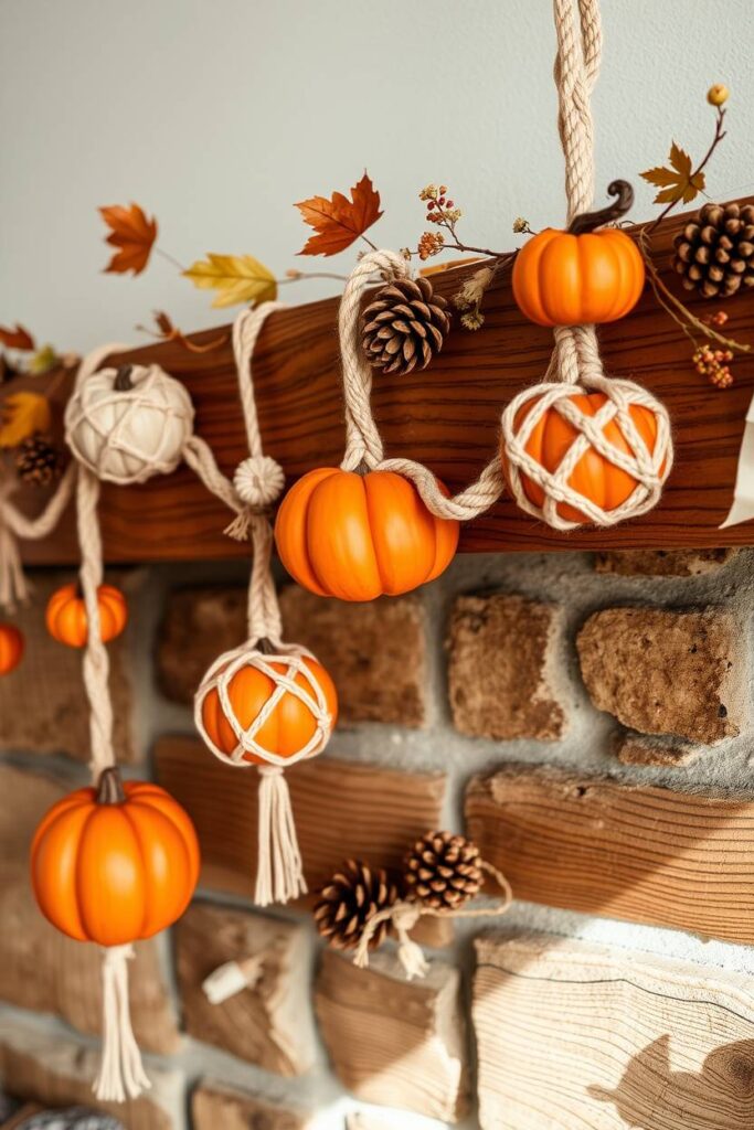 Macrame Pumpkin Garland