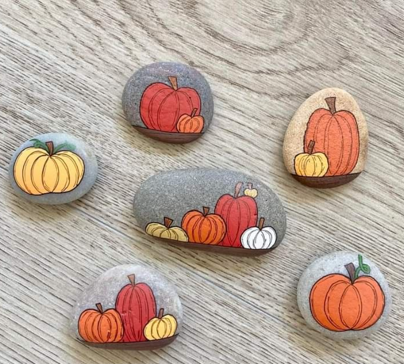 Painted Rock Pumpkins