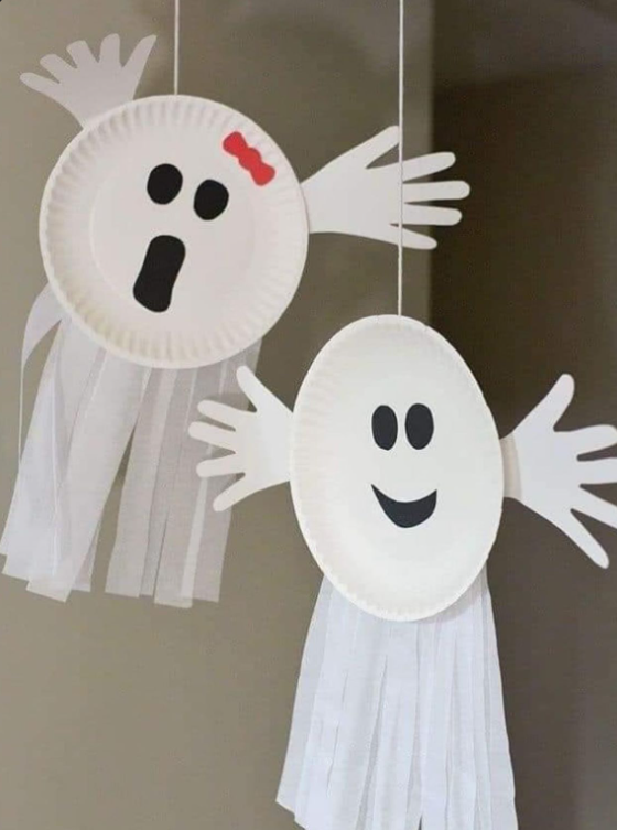 Paper Plate Ghosts