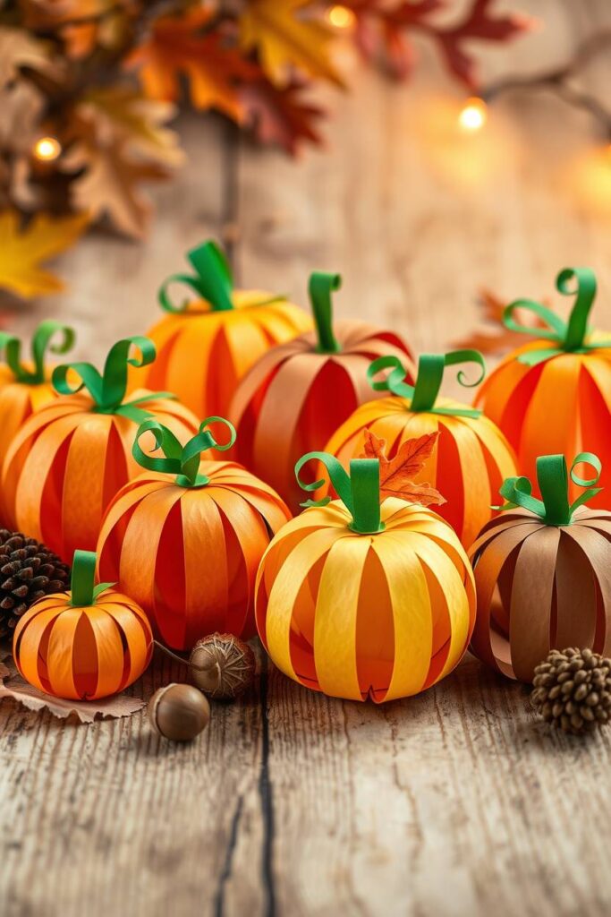 Paper Strip Pumpkins