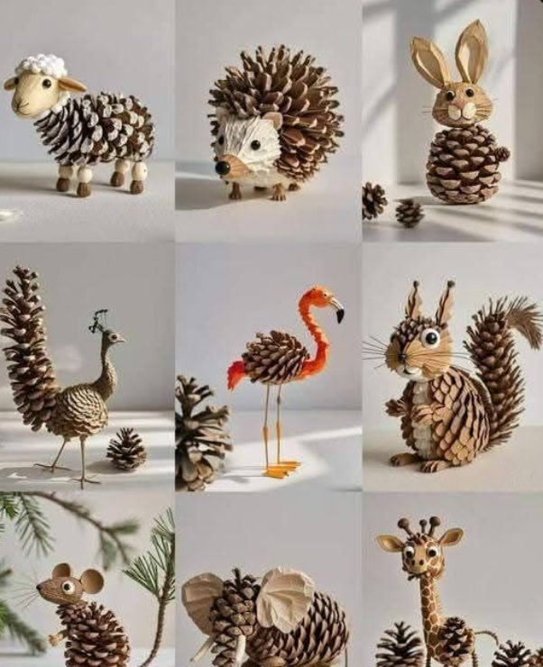 Pinecone Animal Decorations