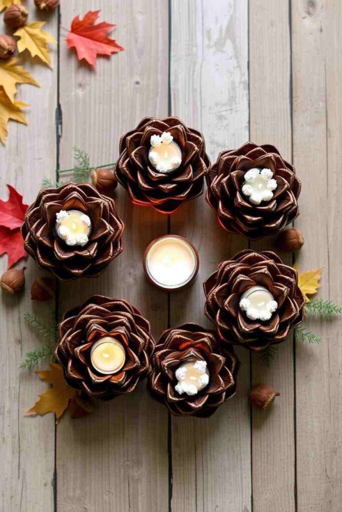 Pinecone Candle Holders