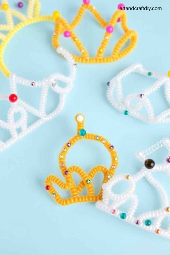 Pipe Cleaner Crowns and Tiaras