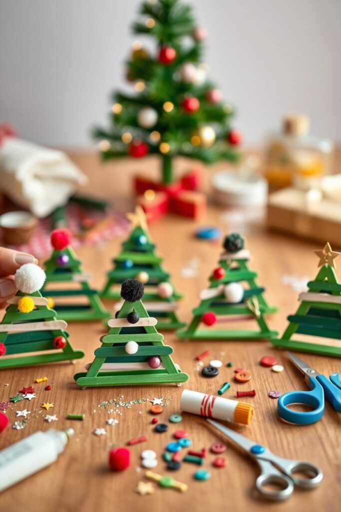Popsicle Stick Tree Ornaments