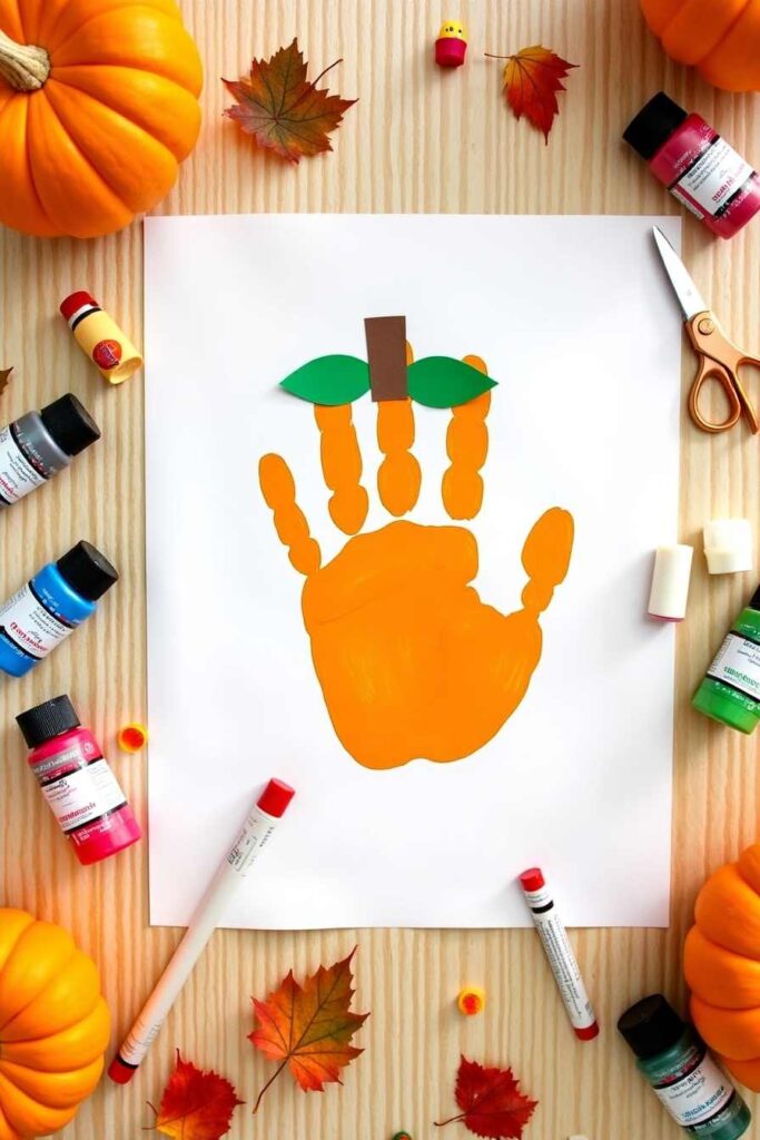 Pumpkin Handprint Art