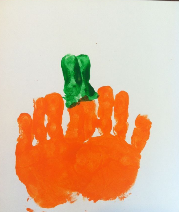 Pumpkin Handprint Art