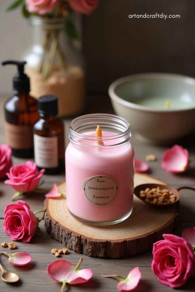 Rose & Sandalwood Romance Candle