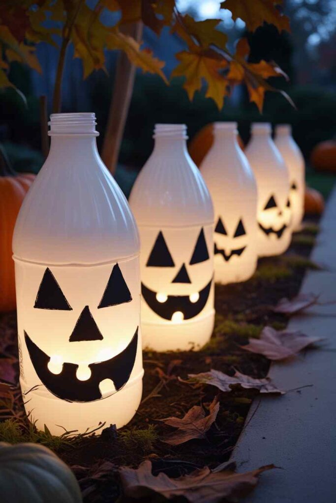 Upcycled Milk Jug Luminaries