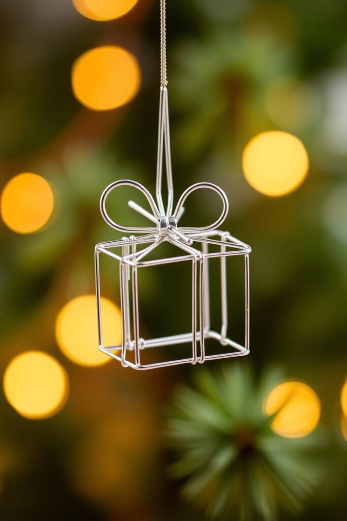 Wire Gift Box Charm