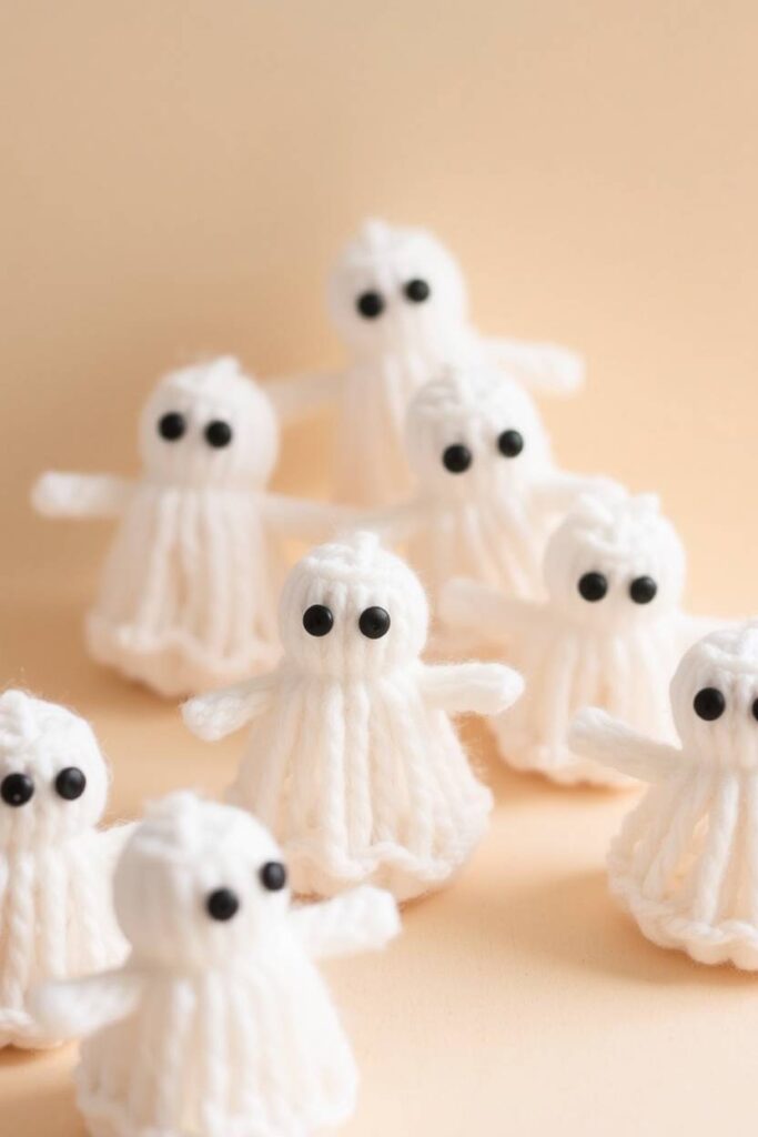 Yarn Ghost Puppets