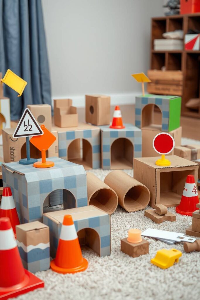 Cardboard Box Construction Zone