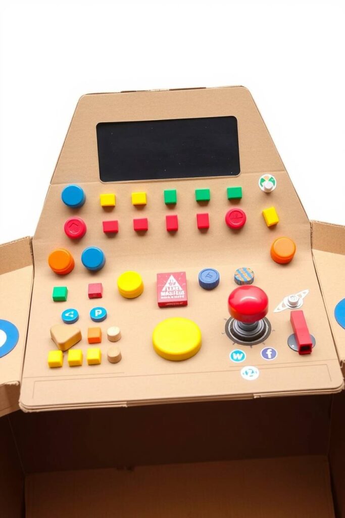 Cardboard Spaceship Control Panel