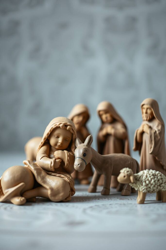 Clay Nativity Scene Figures