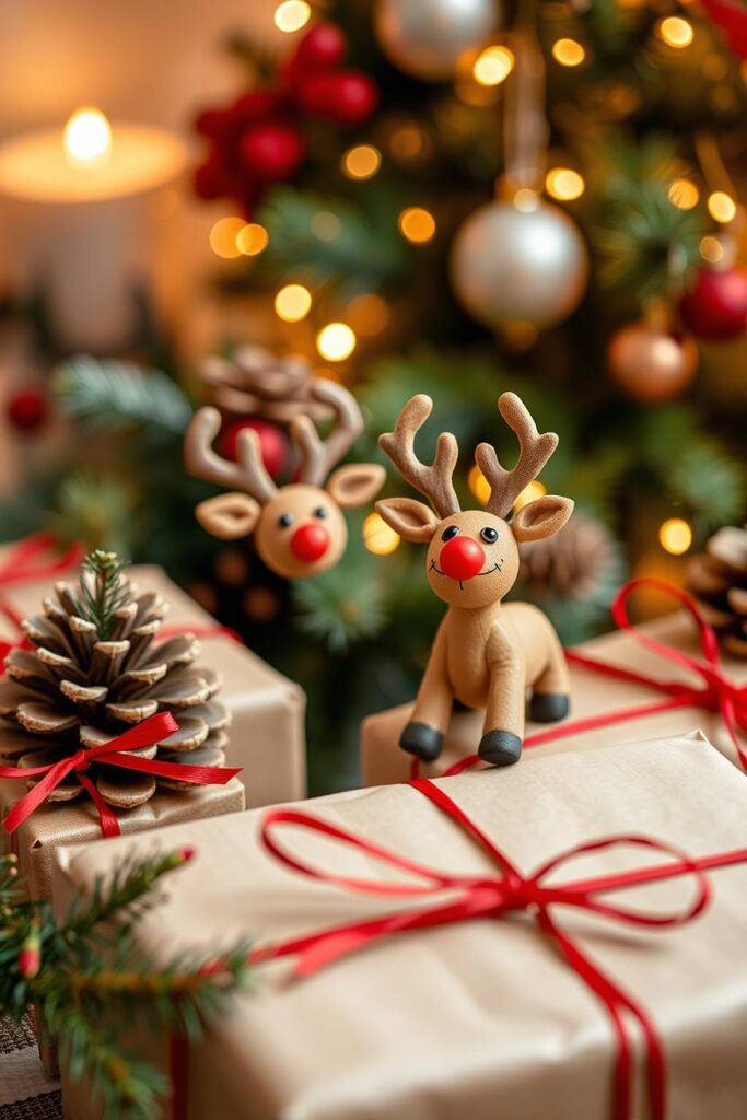 Clay Reindeer Gift Toppers