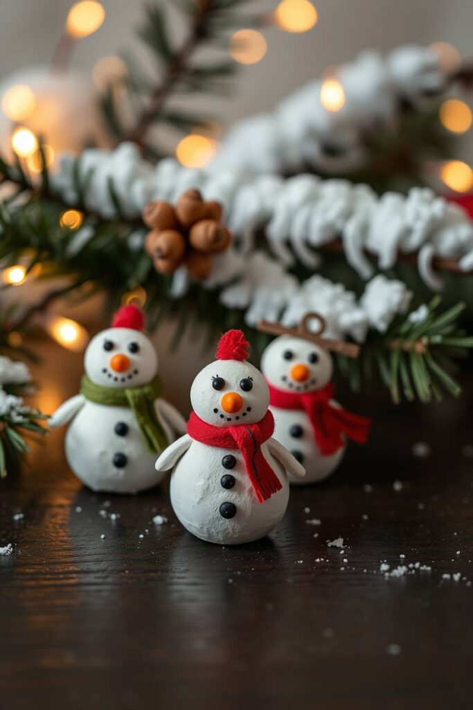 Clay Snowman Ornaments