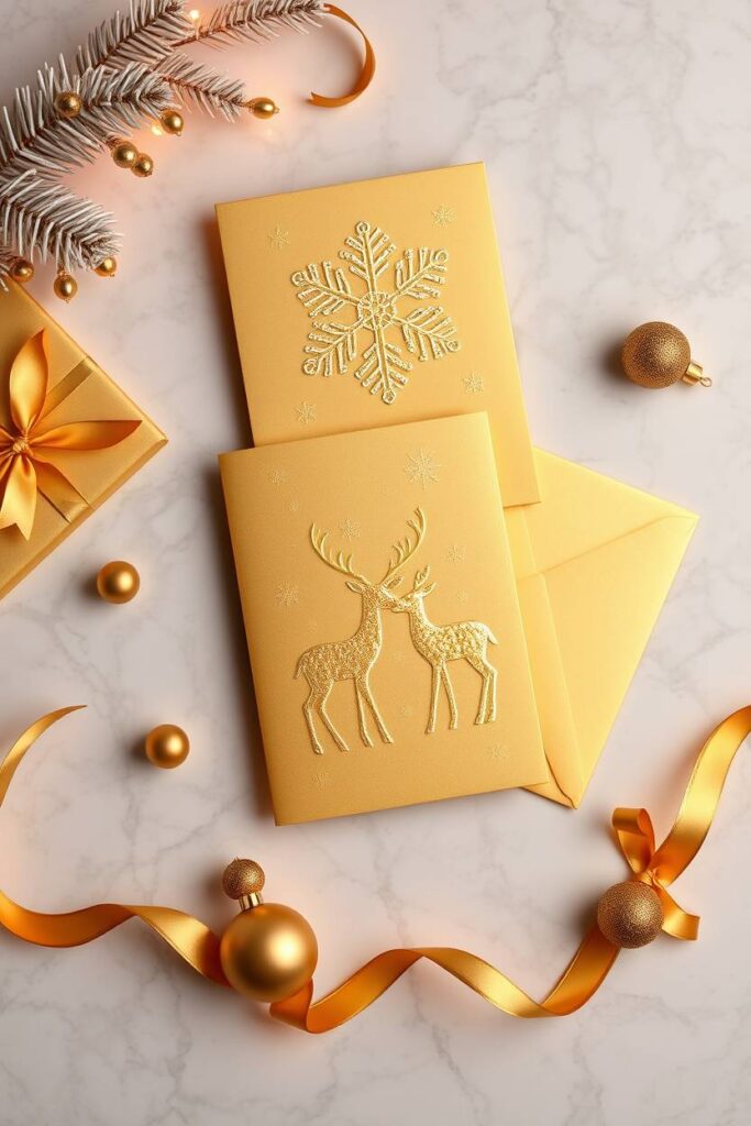 Elegant Gold Foil Christmas Cards