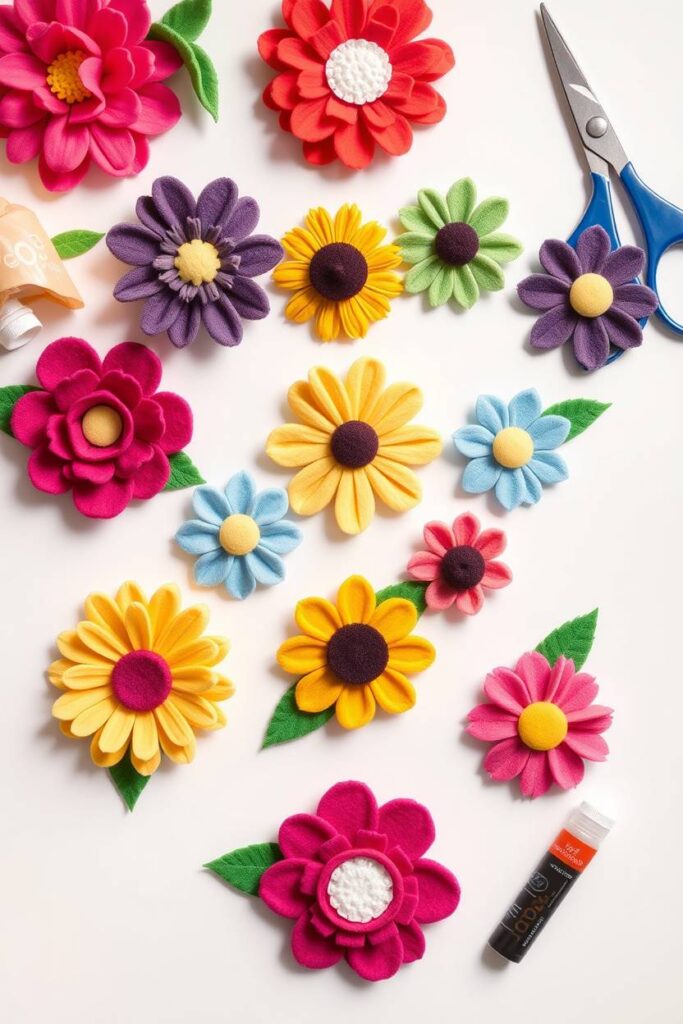 Felt Flower Hair Clips