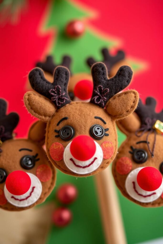 Felt Reindeer Faces