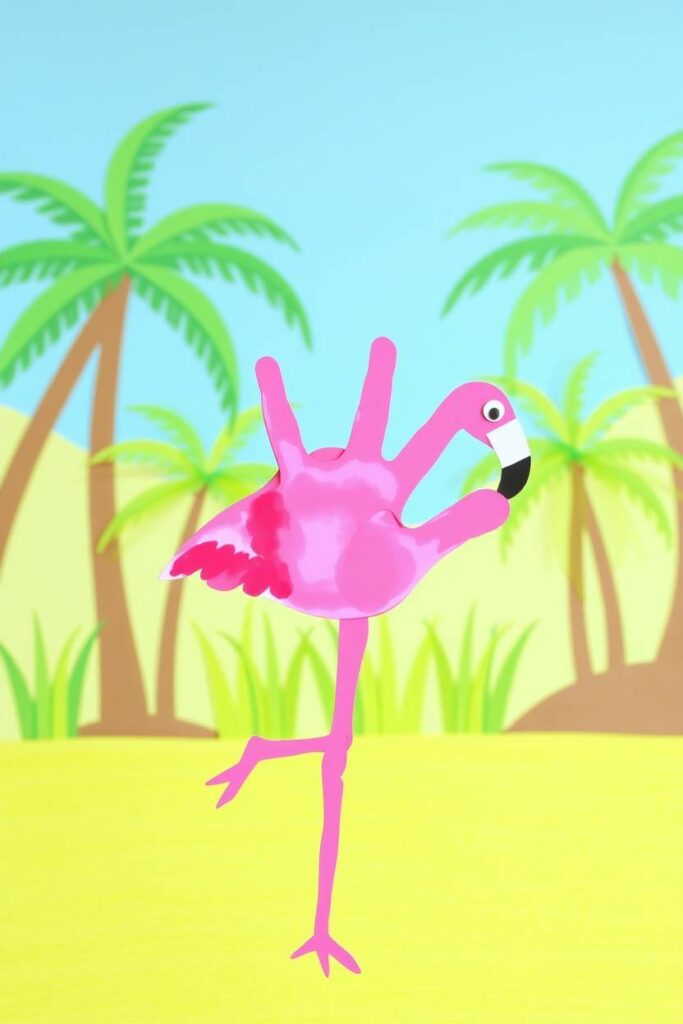 Flamingo Handprint Art