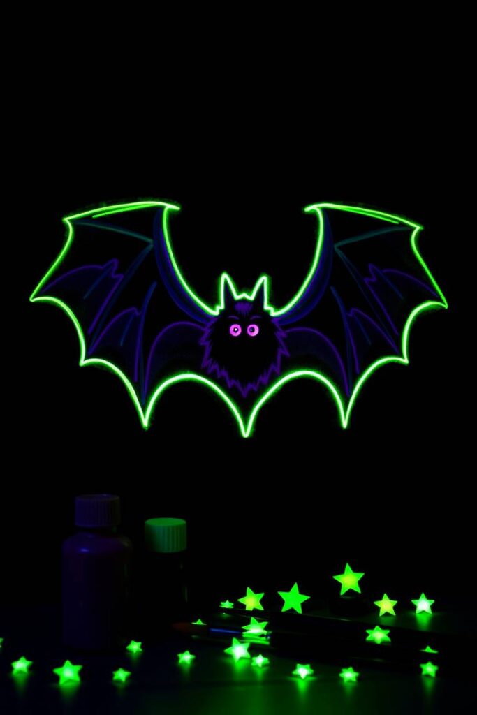 Glow-in-the-Dark Bat Painting