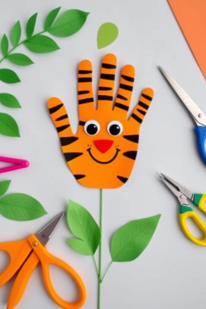 Handprint Tiger Craft