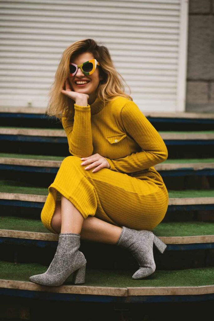 Knit Dress with Boots