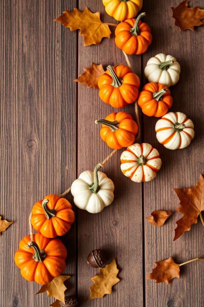 Mini Pumpkin Garland with Real Gourds