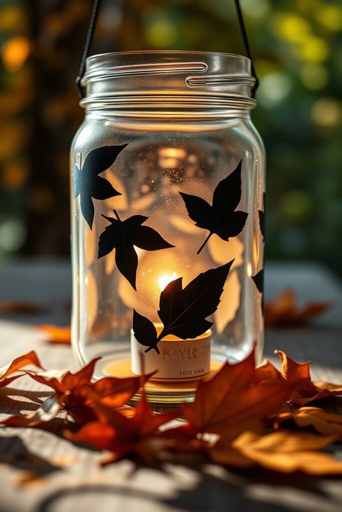 Painted Leaf Silhouette Lanterns