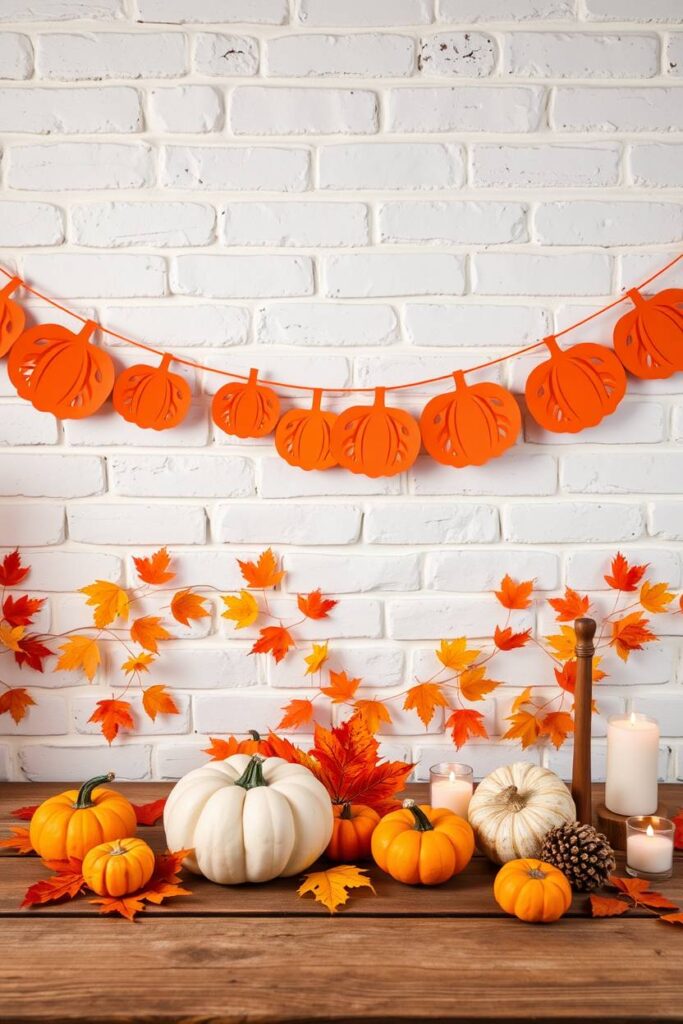 Paper Pumpkin Cutout Garland