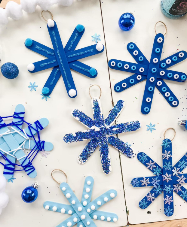 Popsicle Stick Snowflakes