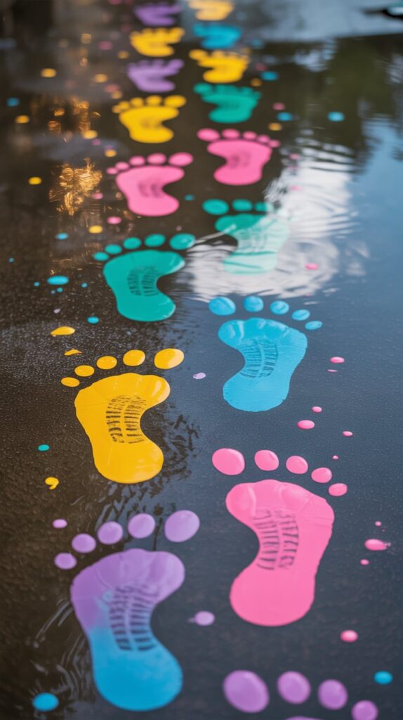 Puddle Jump Footprint Art