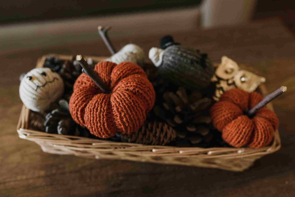 Pumpkin Yarn Garlands