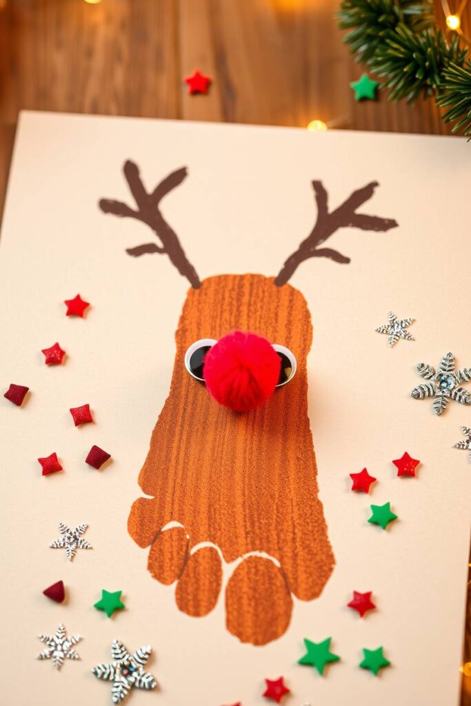 Reindeer Footprint Card