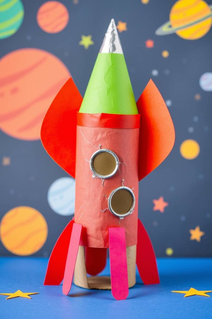 Rocket Ship Toilet Roll Craft