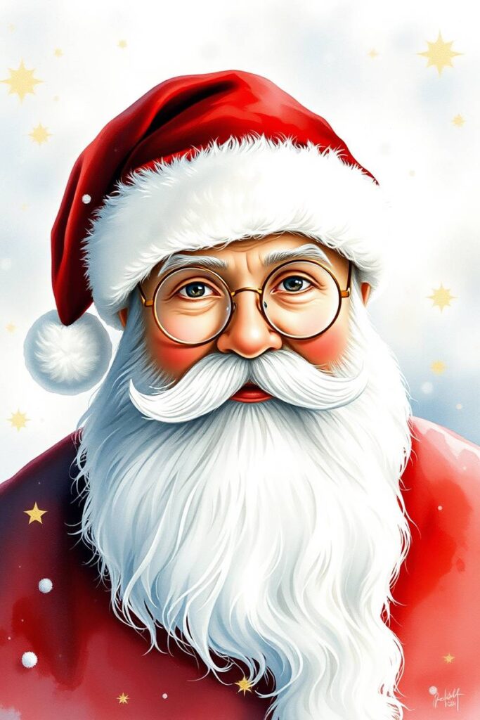 Santa Claus Watercolor Portrait