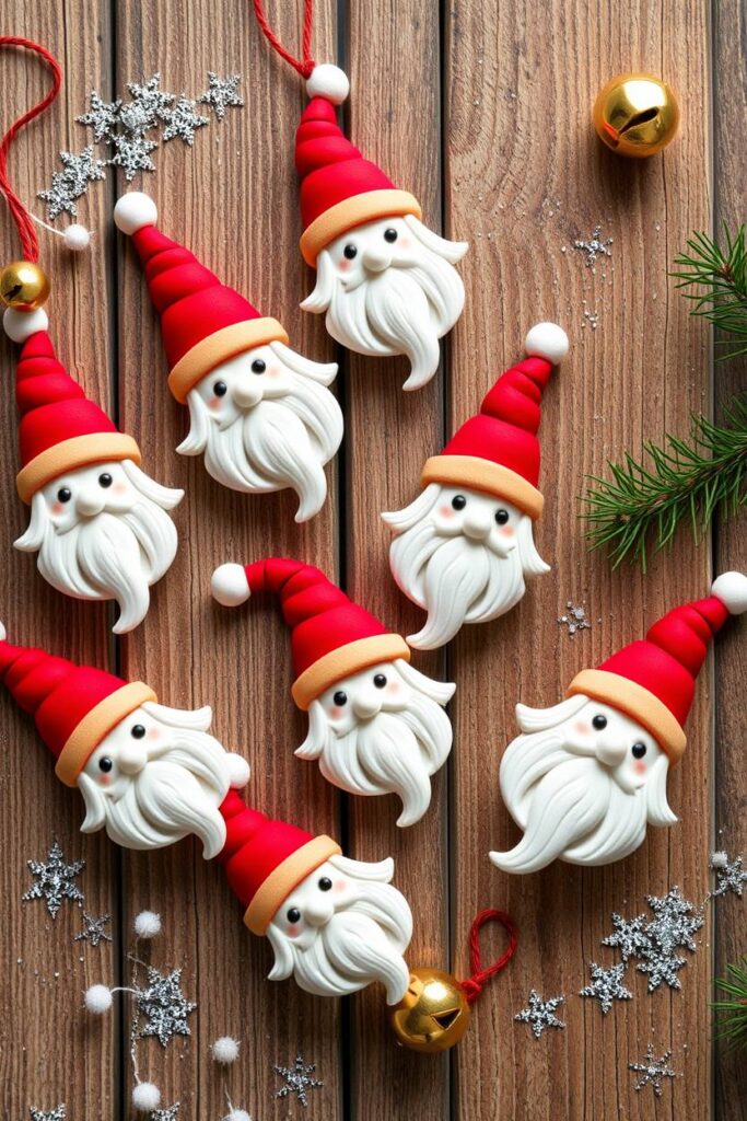 Santa Face Clay Ornaments