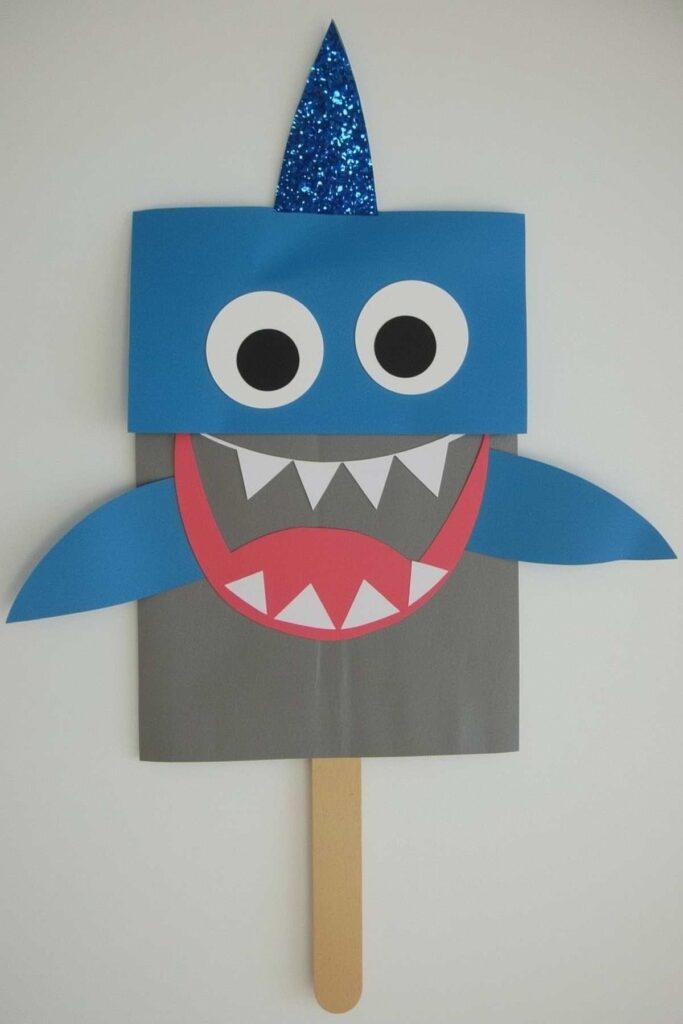 Shark Puppet (Paper Bag or Stick)