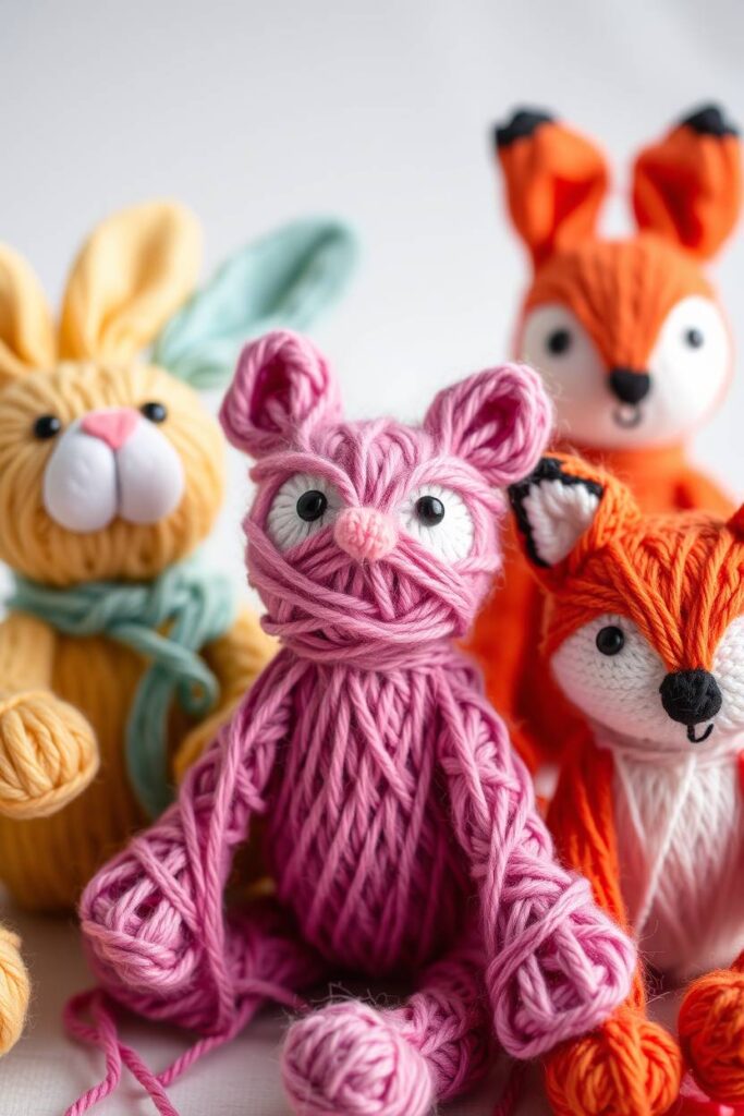 Yarn-Wrapped Animals