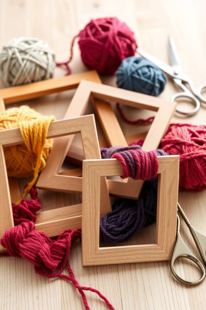 Yarn-Wrapped Picture Frames