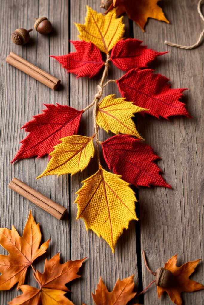 Burlap Leaf Garland